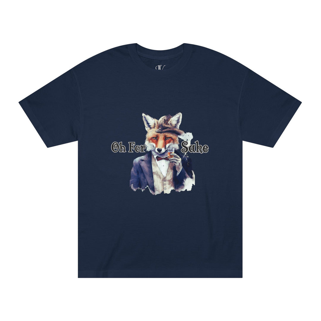 Fox Graphic Tee with 'Oh For Sake' Quote T-Shirt Printify Navy S