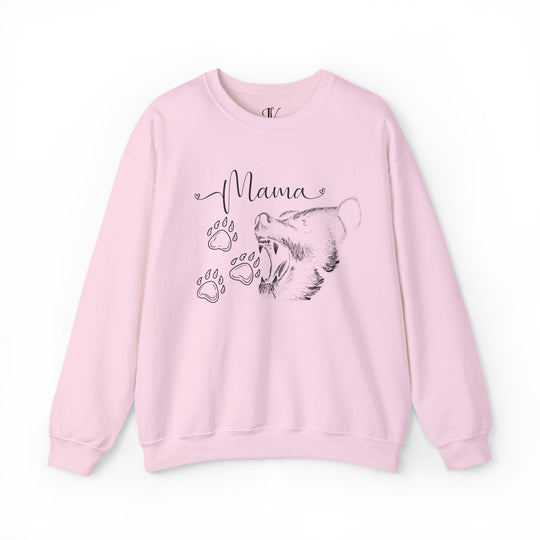 Mama Bear Crewneck Sweatshirt Sweatshirt Printify S Light Pink