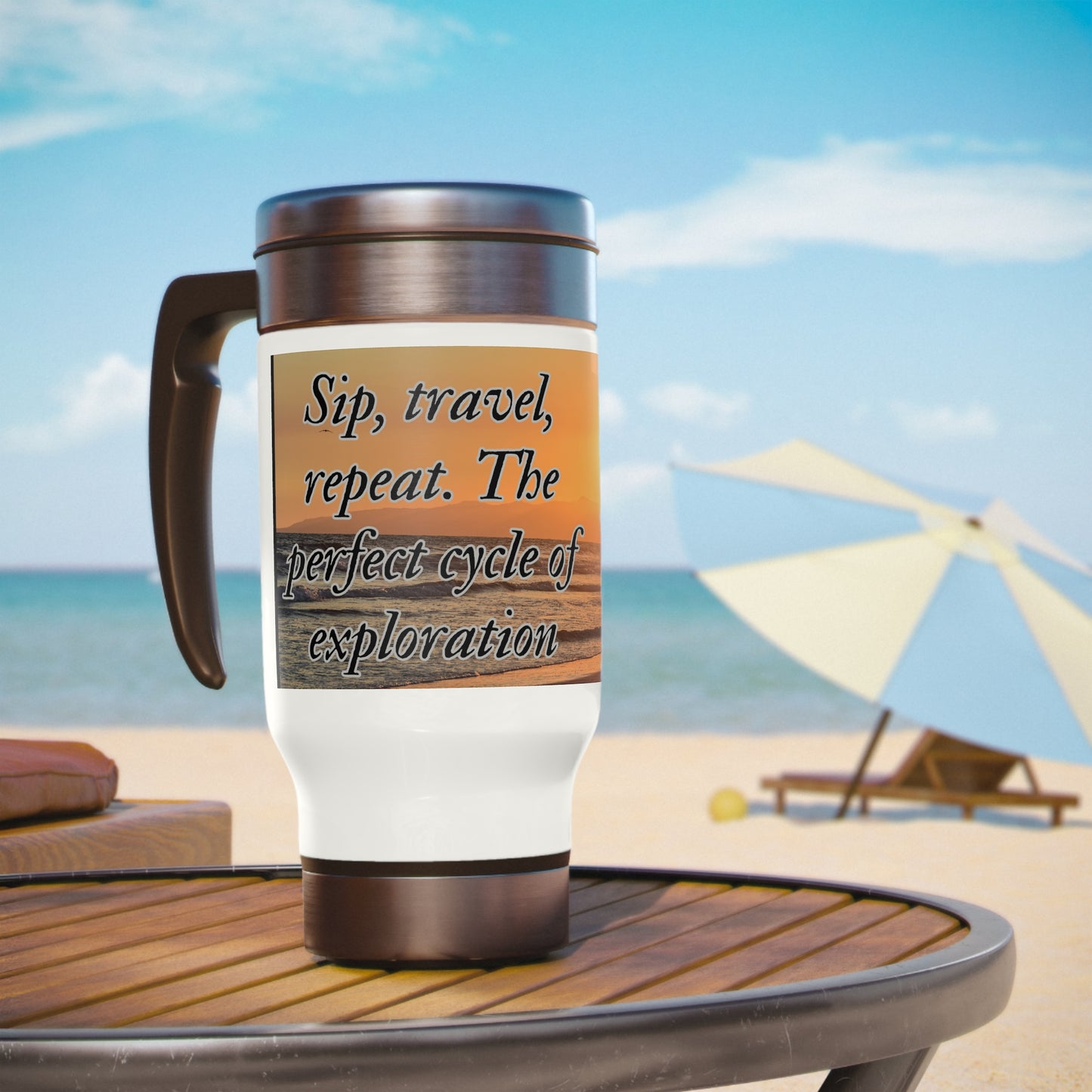 Sip, Travel, Repeat 14oz Stainless Steel Travel Mug - Perfect Gift for Cartography Professionals Mug   