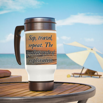 Sip, Travel, Repeat 14oz Stainless Steel Travel Mug - Perfect Gift for Cartography Professionals Mug   