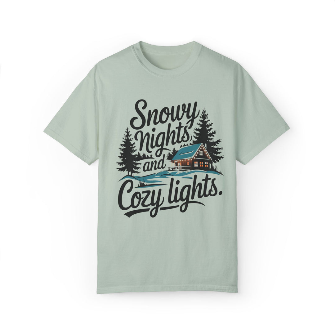 Snowy Nights and Cozy Lights Unisex T-shirt T-Shirt Printify Bay S