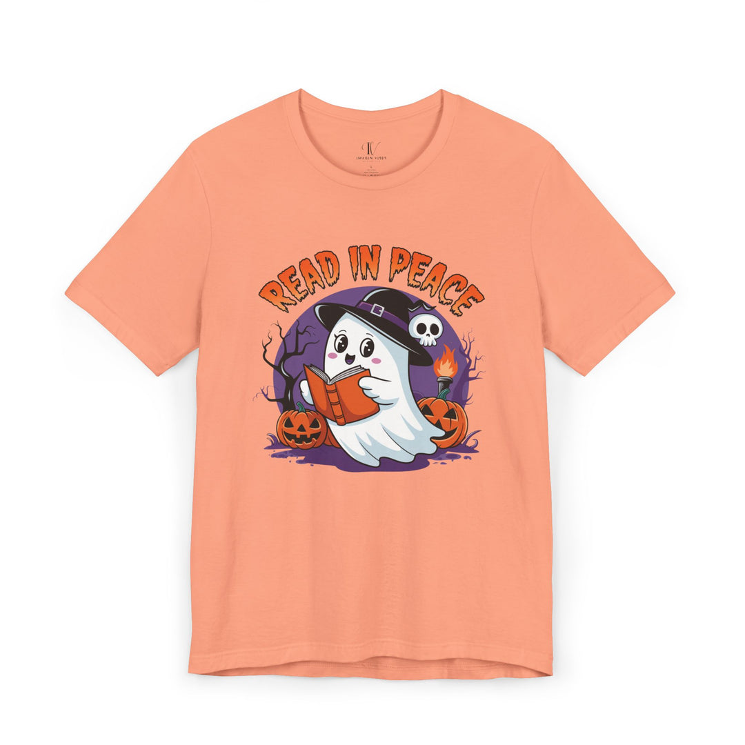 Read In Peace Ghost Halloween Bookworm T-Shirt