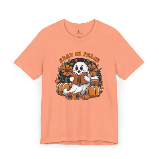 "Read In Peace" Cute Ghost Halloween Reader T-Shirt