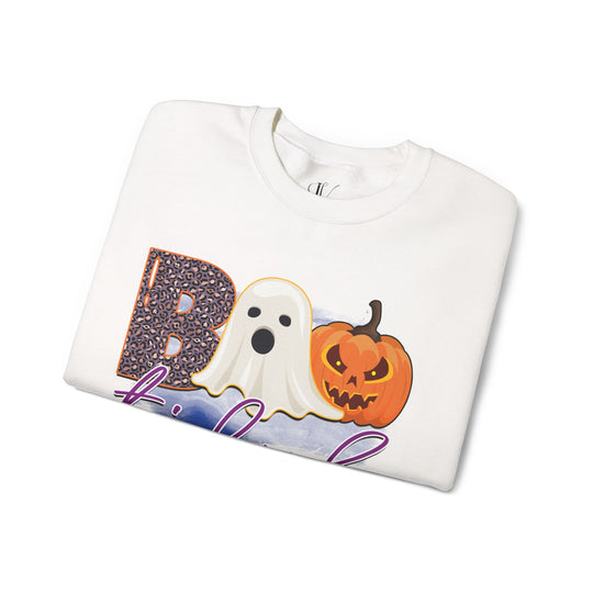 Bootiful Halloween Sweatshirt: Ghost and Pumpkin Design Sweatshirt Printify