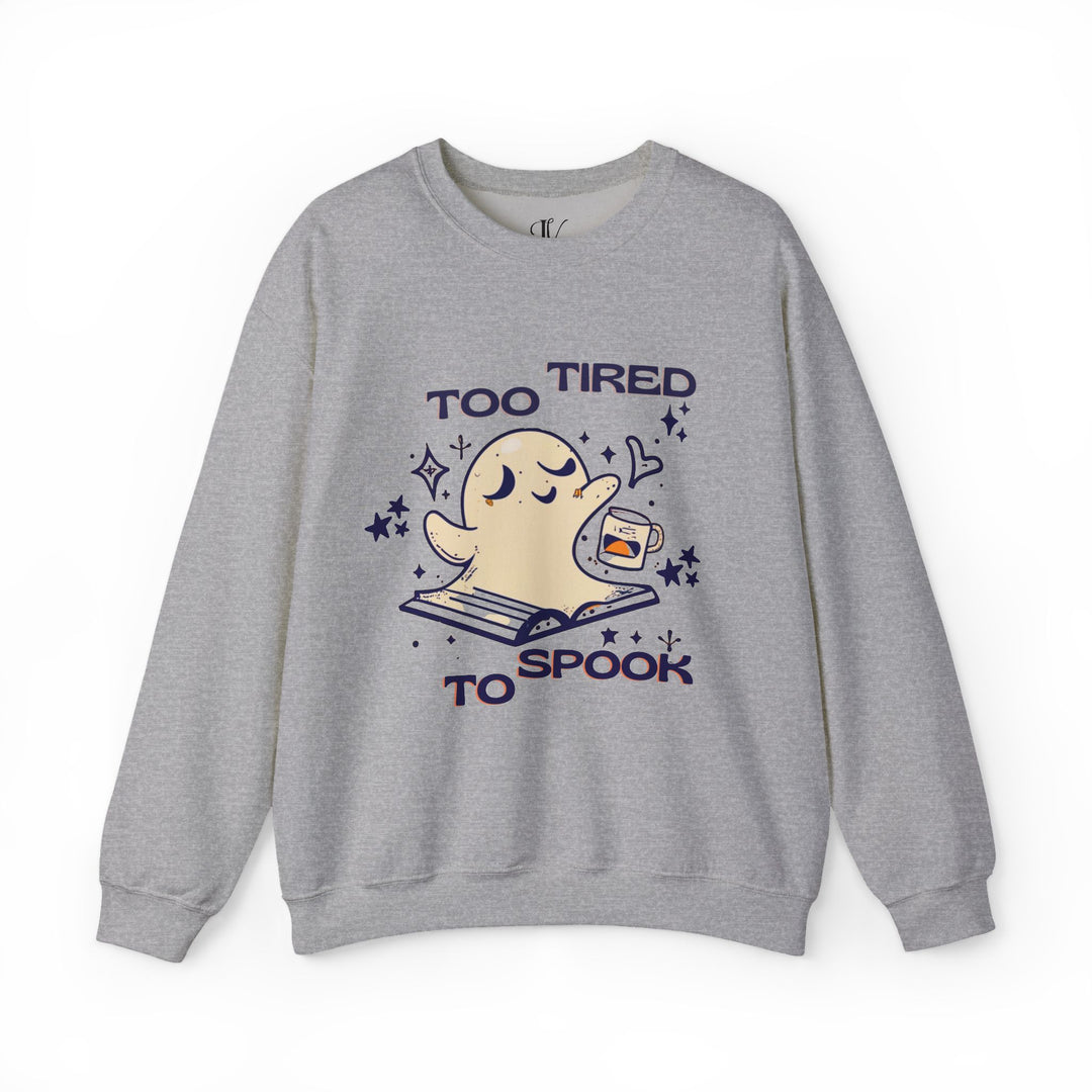 Hauntingly Bookish: Ghost Reader Sweatshirt Sweatshirt Printify S Sport Grey