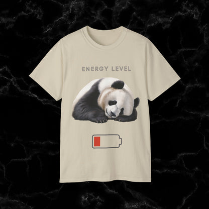 Nap Time Panda Unisex Funny Tee - Hilarious Panda Nap Design - Energy Level T-Shirt Sand M 