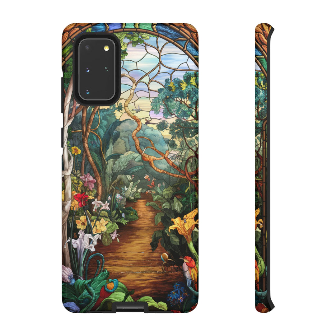 Phone Case - Stained Glass Garden Scene Phone Case Printify