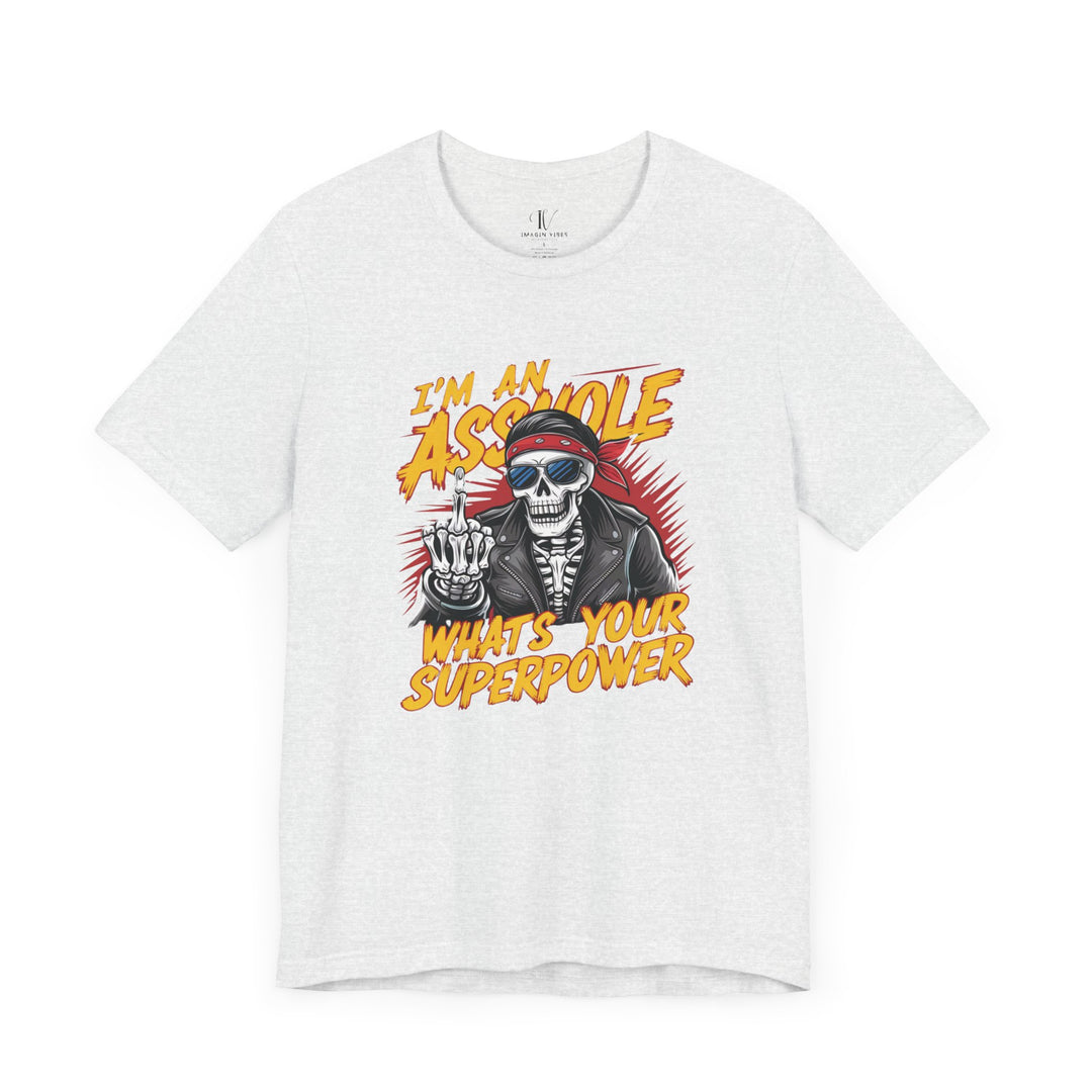 Skeleton Biker Tee T-Shirt Printify Ash XS