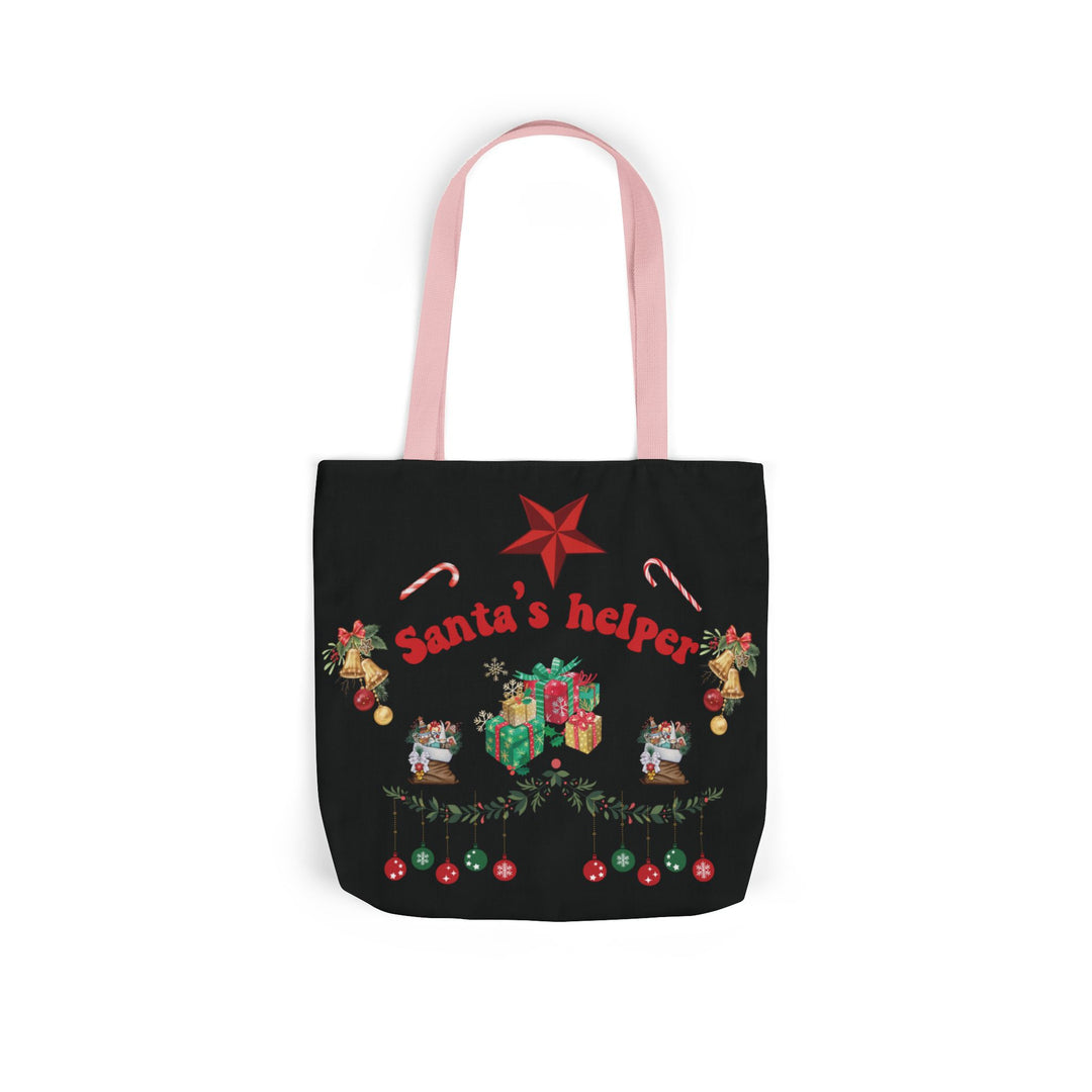 Christmas Canvas Tote Bag - Santa's Helper Accessories Printify 16" × 16'' Light Pink