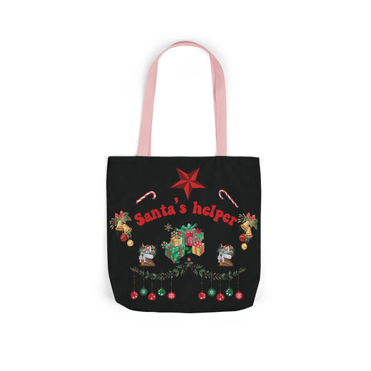 Christmas Canvas Tote Bag - Santa's Helper Accessories Printify 16" × 16'' Light Pink