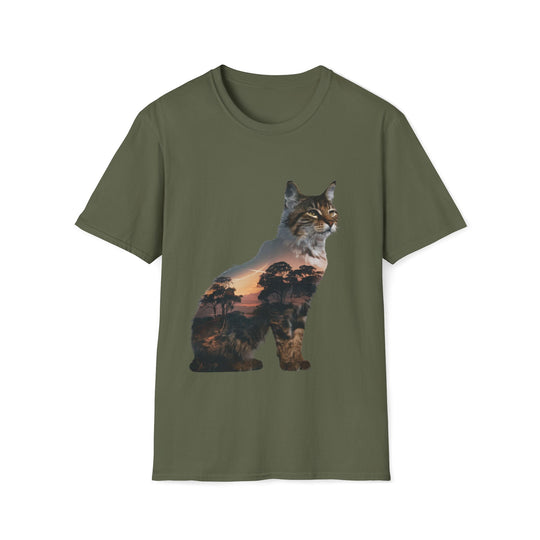 Bobcat Silhouette T-Shirt T-Shirt Printify Military Green S
