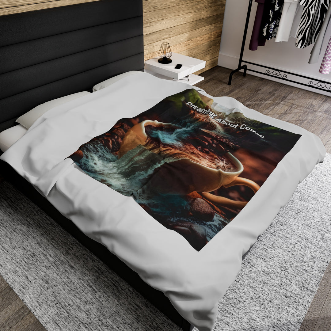 Plush Blanket - Dreaming About Coffee All Over Prints Printify 50" × 60"