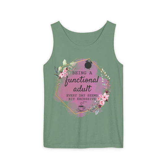 Tank Top: Humorous and Relatable Adulting Tank Top Printify Light Green S