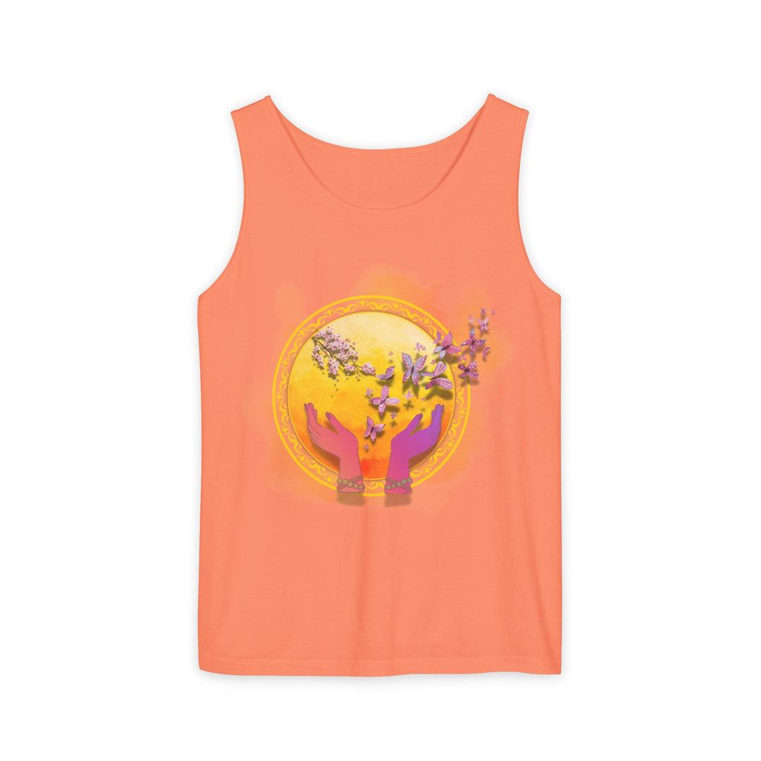 Spiritual Symbolic Tank Top - Lightweight and Breezy Summer Wear Tank Top Printify Melon S