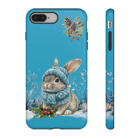 Phone Case - Winter Bunny with Hat and Scarf Phone Case Printify