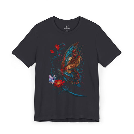 Butterfly Tee - Nature-inspired Unisex Jersey T-Shirt Printify Dark Grey XS