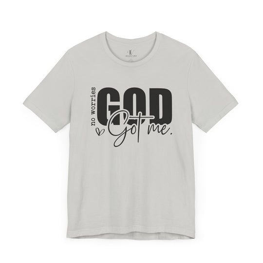 No Worries, God's Got Me: Christian Faith T-Shirt T-Shirt Printify Silver XS