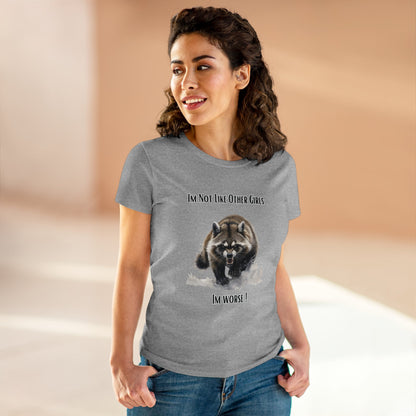 Funny Angry Raccoon T-Shirt | Im Not Like Other Girls T-Shirt Sport Grey S 
