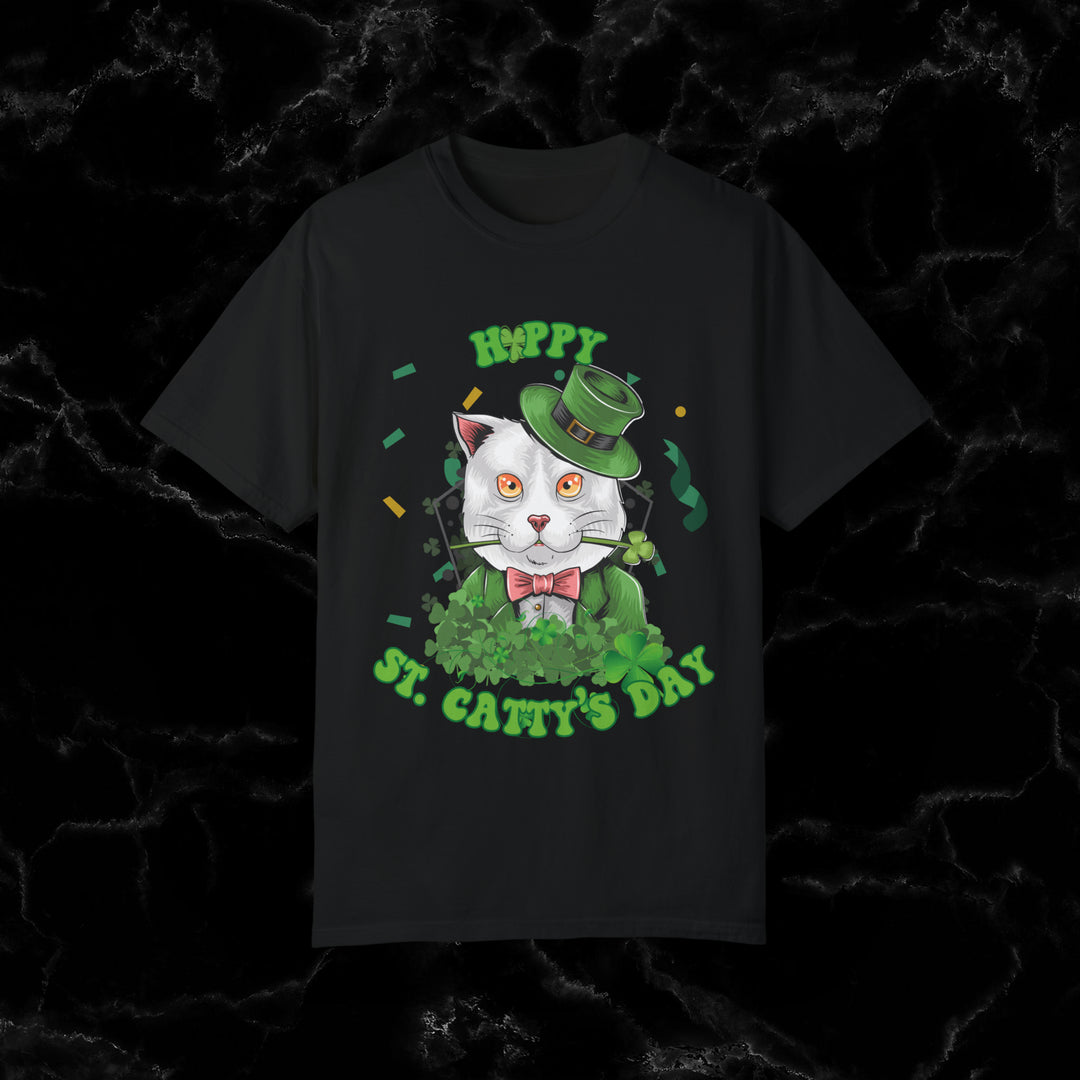 Meow-gic! Happy St. Catty's Day T-Shirt by ImaginVibes T-Shirt Black S 