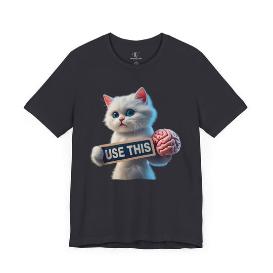 Kitten Brain Tee T-Shirt Printify Dark Grey XS