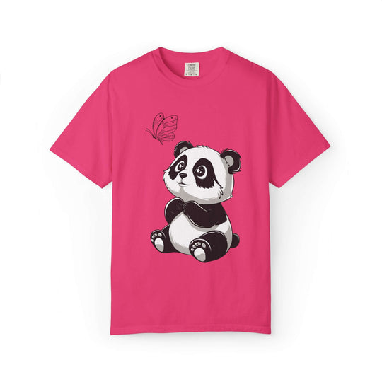 Adorable Panda & Butterfly Tee T-Shirt Printify