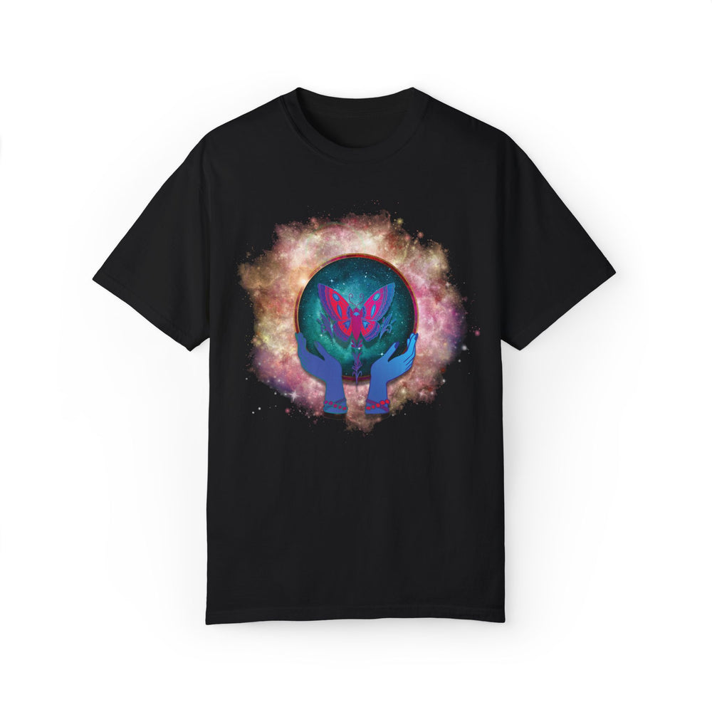 Mystical T-shirt with Cosmic Butterfly T-Shirt Printify Black S