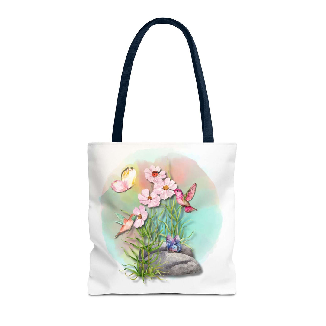 Spring Watercolor Nature-Inspired Tote Bag Bags Printify 16" × 16'' Navy