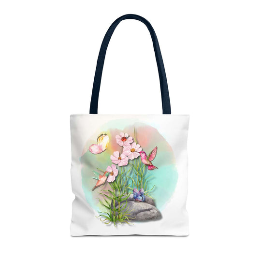 Spring Watercolor Nature-Inspired Tote Bag Bags Printify 16" × 16'' Navy