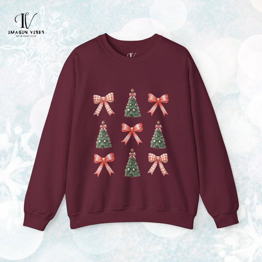 Coquette Bow Christmas Tree Sweatshirt