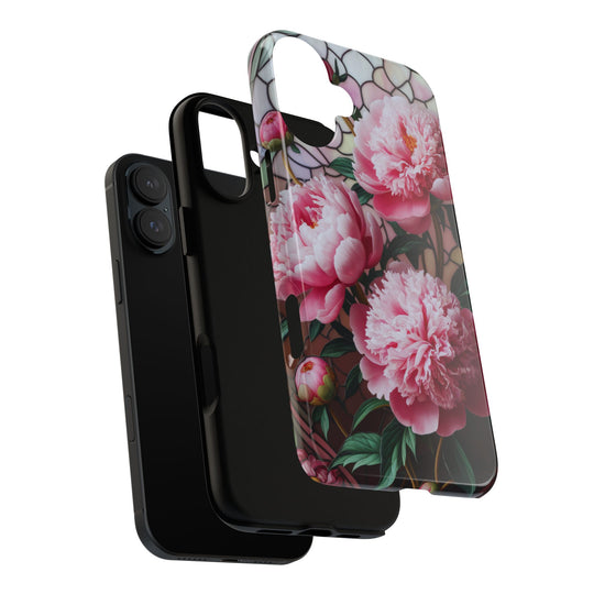 Phone Case Art Deco Pink Peonies Phone Case Printify