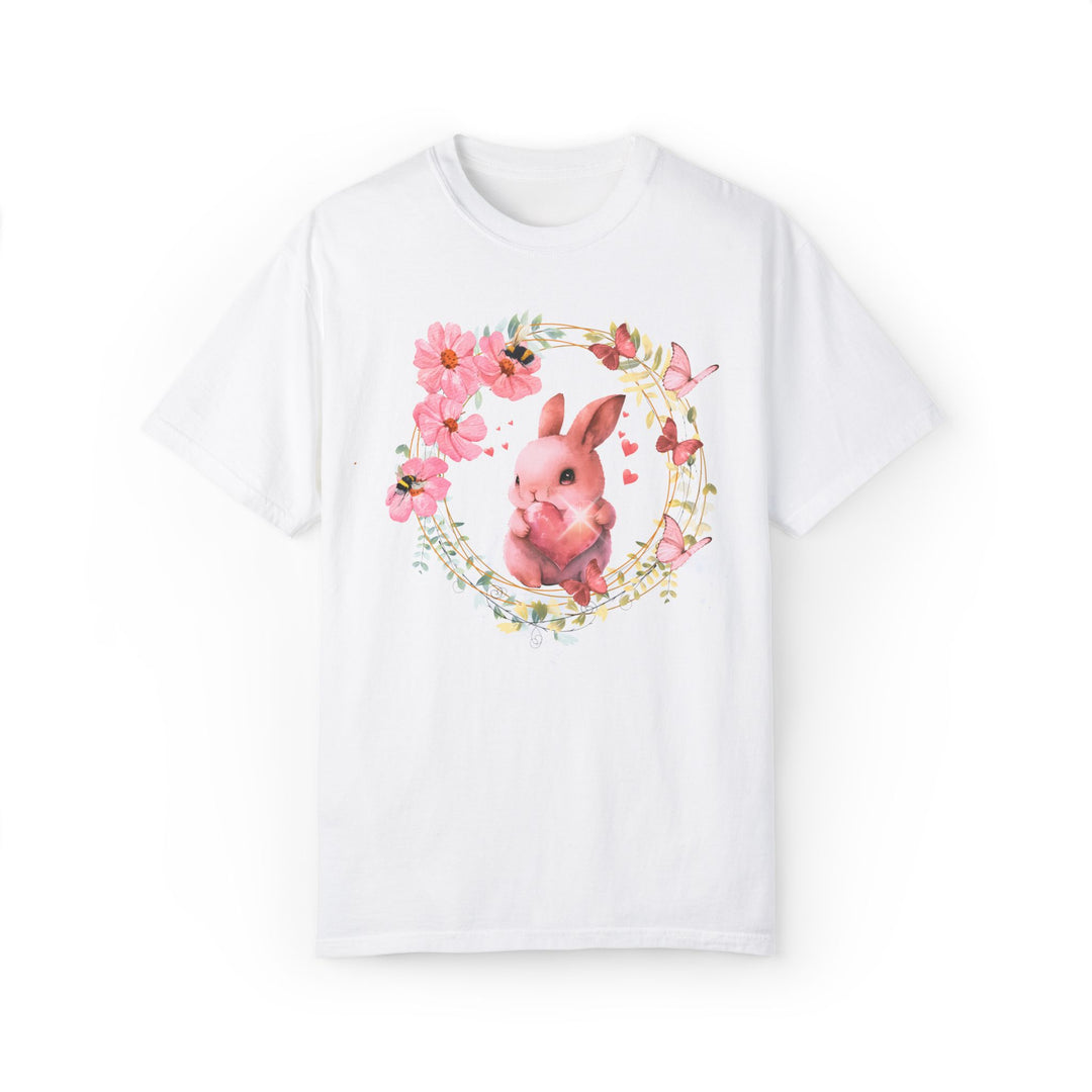 Bunny Heart Unisex Tee T-Shirt Printify White S