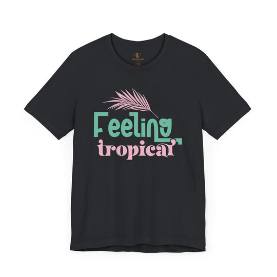 Palm Leaf Retro Tee T-Shirt Printify Vintage Black XS