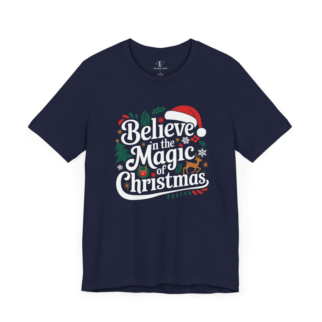 Vintage Christmas Magic Tee T-Shirt Printify Navy XS