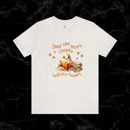 Just One More Chapter T-Shirt | Book Lover Halloween Tee - Librarian Shirt - Halloween Student Tee - Halloween Ghost Book Ghost Read Book T-Shirt Vintage White XS 
