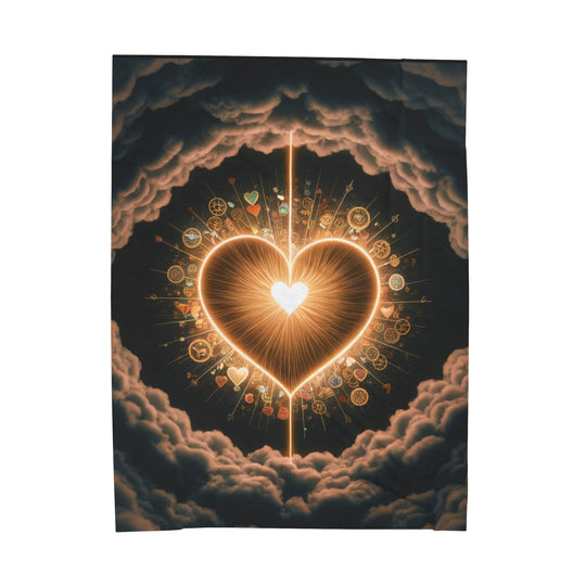 Velveteen Plush Blanket - Celestial Heart All Over Prints Printify