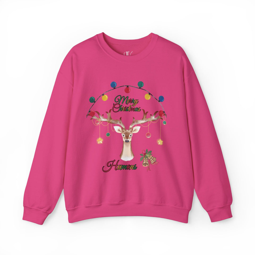 Merry Christmas Reindeer Sweatshirt Sweatshirt Printify S Heliconia