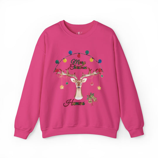 Merry Christmas Reindeer Sweatshirt Sweatshirt Printify S Heliconia
