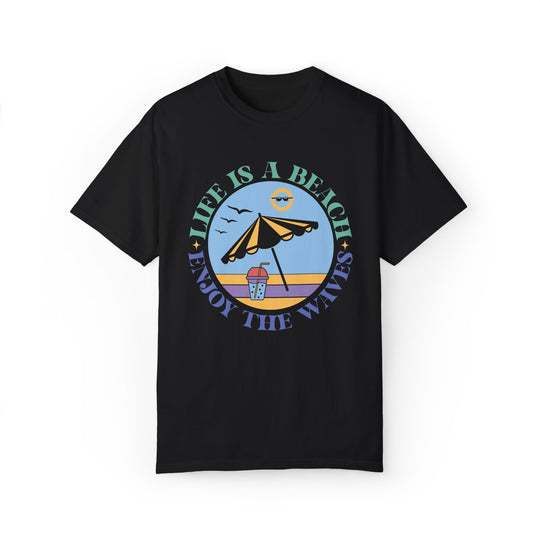 Summer Beach Life Garment-Dyed T-shirt T-Shirt Printify Black S