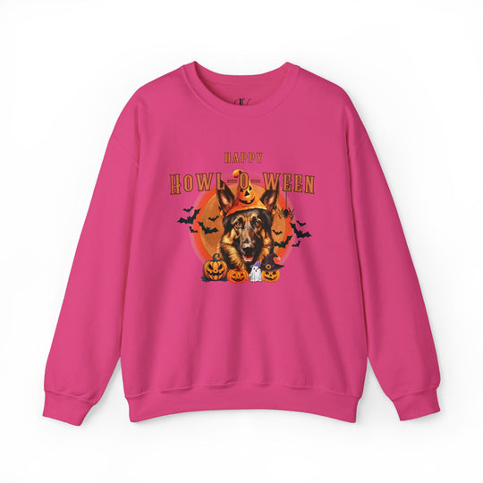 Howl-oween German Shepherd Sweatshirt: Spooky Dog Shirt for Dog Lovers Sweatshirt Printify S Heliconia