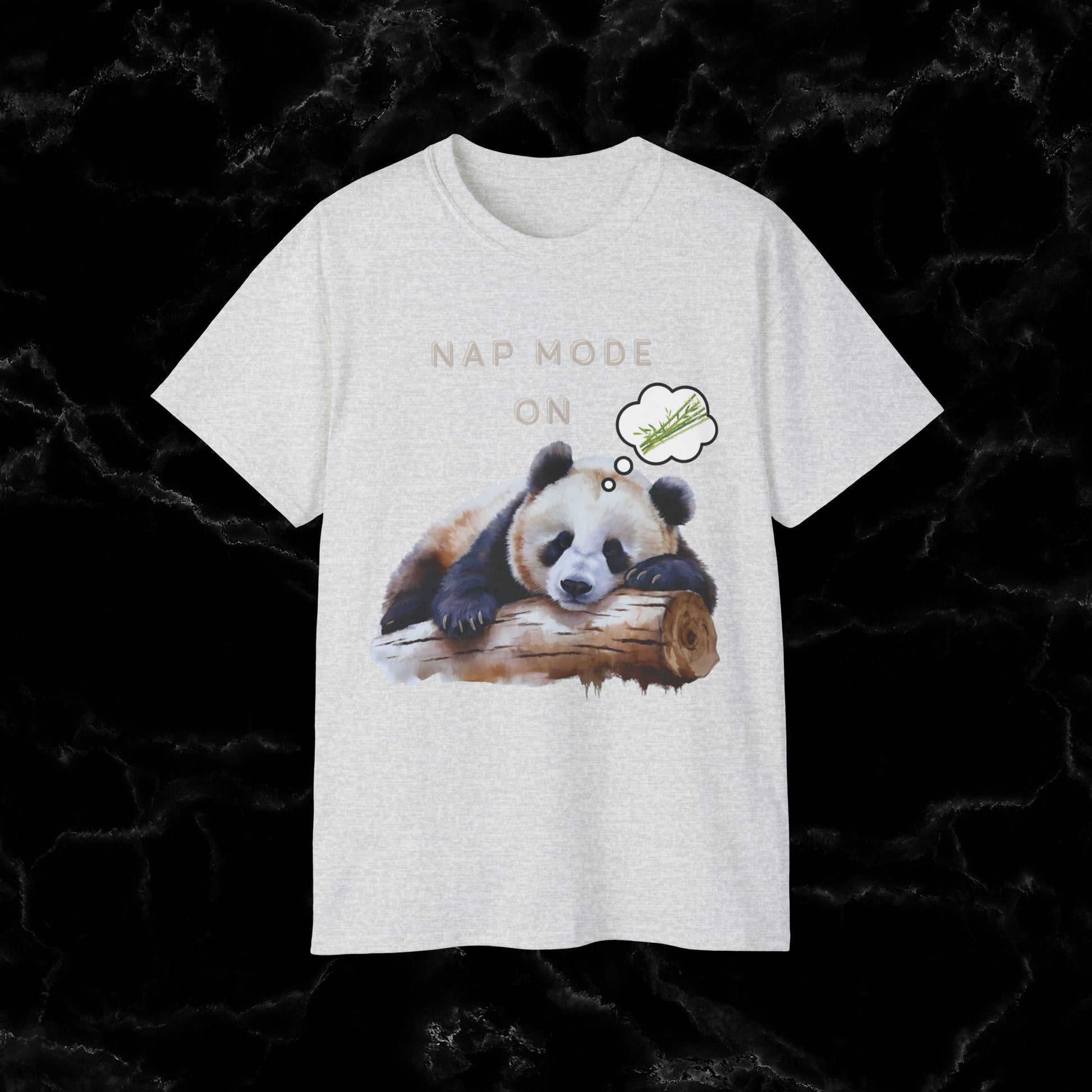 Nap Time Panda Unisex Funny Tee - Hilarious Panda Nap Mode On T-Shirt Ash S 
