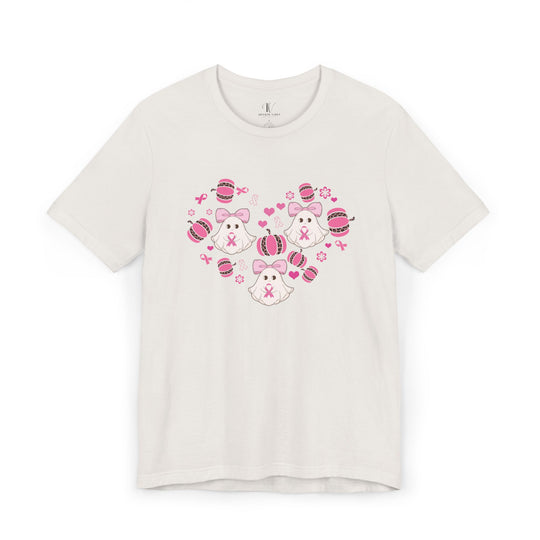 Ghosts and Pumpkins Breast Cancer Support T-Shirt