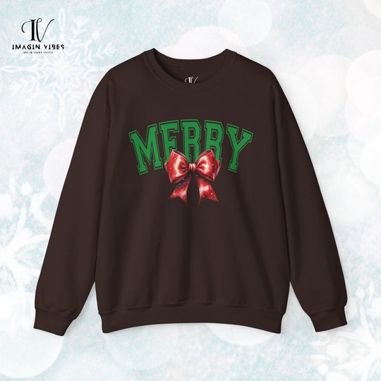 Merry Coquette Bow Christmas Sweatshirt