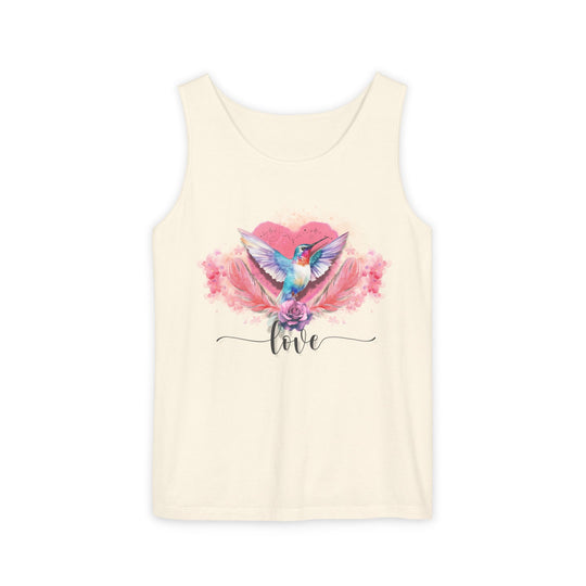 Hummingbird Love Tank Top Tank Top Printify Ivory S