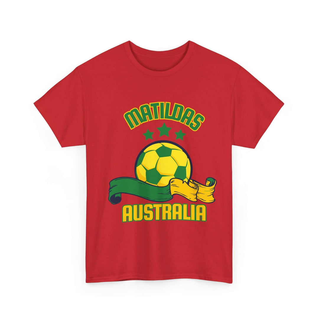 Women's Soccer Australia Tee - T-Shirt T-Shirt Printify Red S