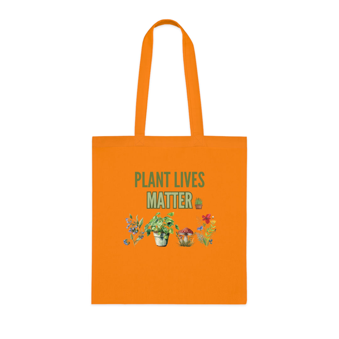 Plant Tote Bag - 'PLANT LIVES MATTER' Nature-Inspired Bags Printify One size Orange