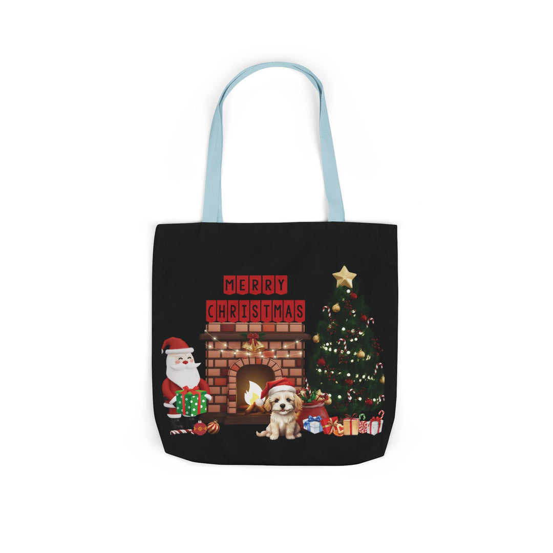 Santa Claus Christmas Canvas Tote Bag Accessories Printify 18" × 18'' Light blue