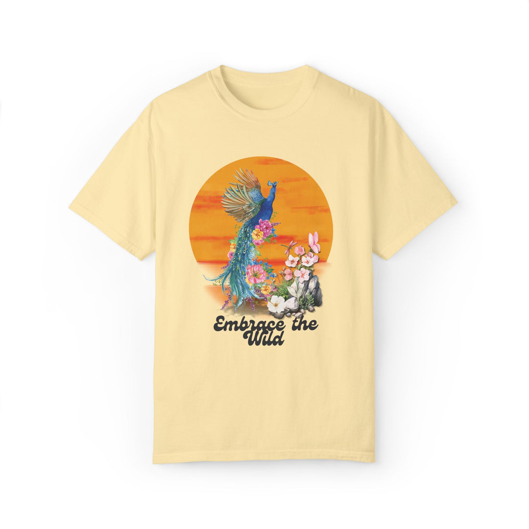 Peacock Boho-Chic T-shirt Embrace the Wild T-Shirt Printify Banana S