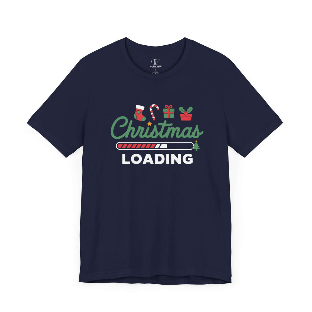 Christmas Loading Unisex Tee T-Shirt Printify Navy XS