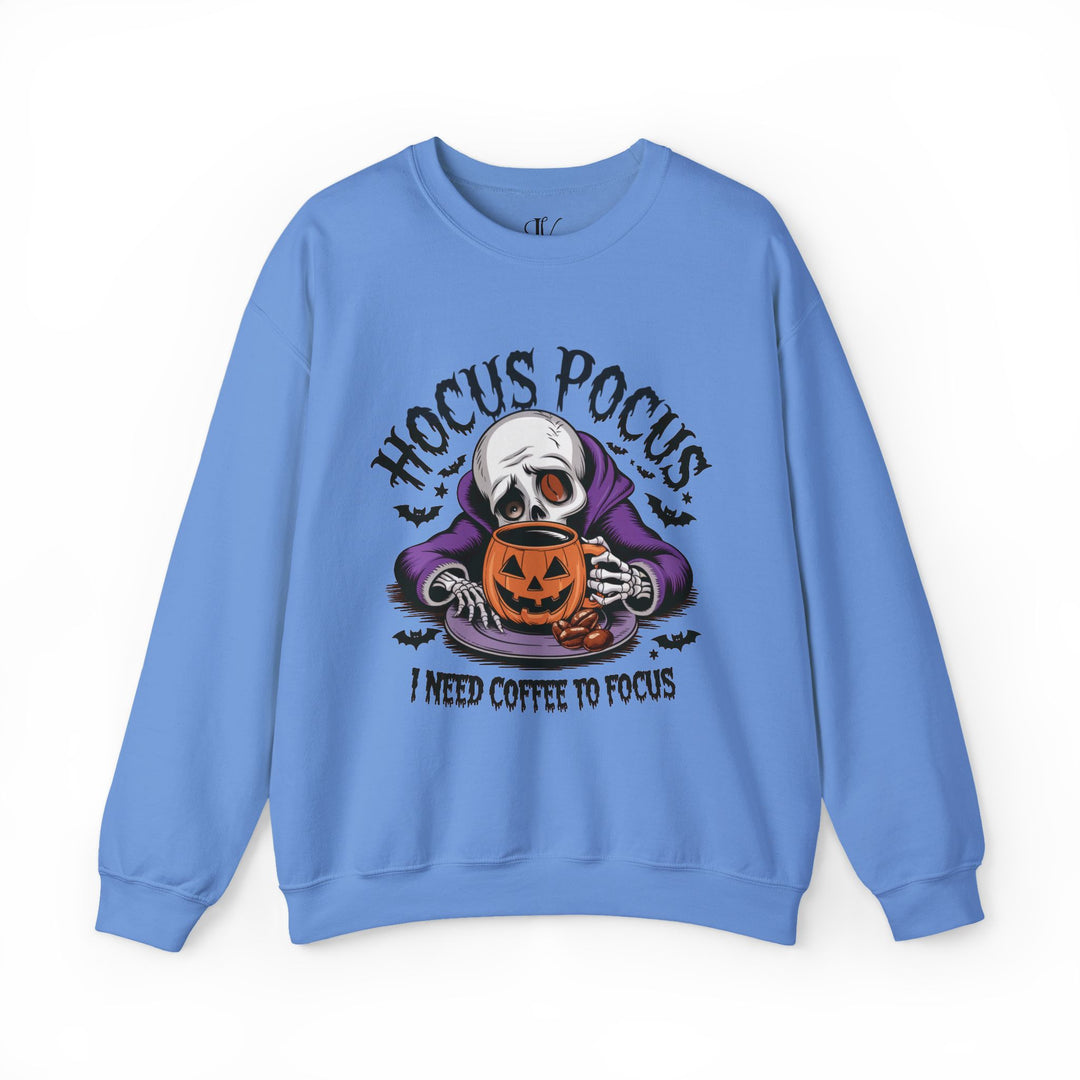 Hocus Pocus Coffee: Halloween Sweatshirt Sweatshirt Printify S Carolina Blue