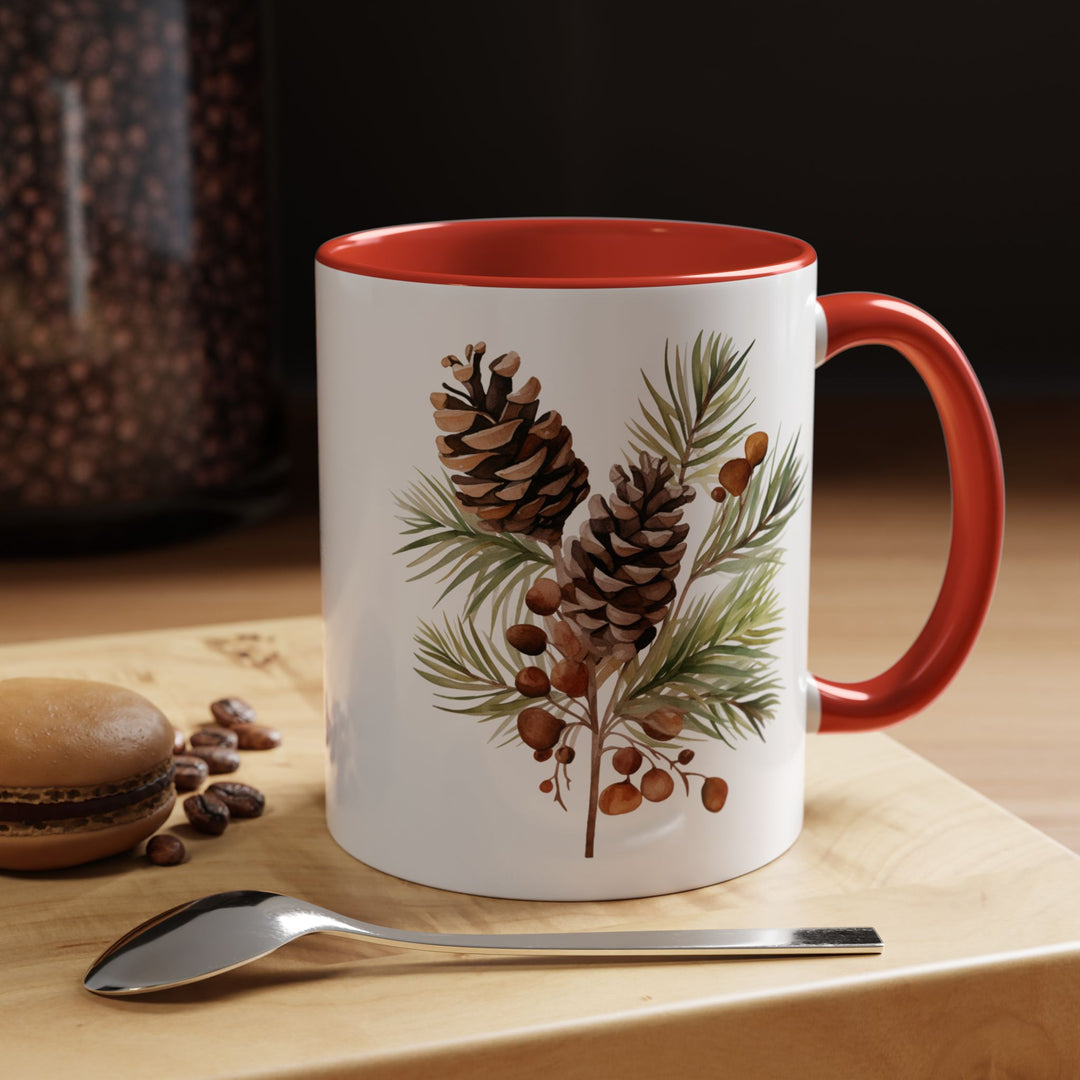 Pine Cone & Branch Accent Coffee Mug